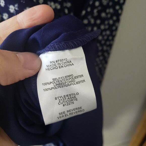 City Studio Tie Front Asymmetrical Blue Floral Dress - Picture 8 of 8